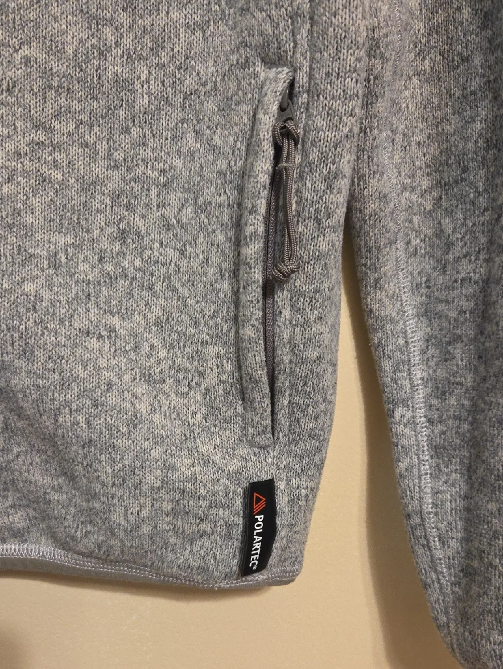 J. Crew Mens Grey Nordic Zip Pullover Jacket All Weather Polartec Sweater Fleece